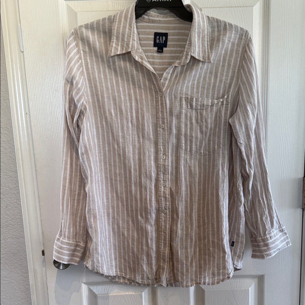 GAP Light Brown Striped Shirt